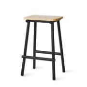 TUBBY TUBE counter stool - Black with natural ash seat