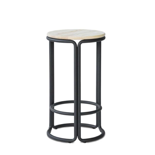 HARDIE counter stool - Black frame with natural ash seat