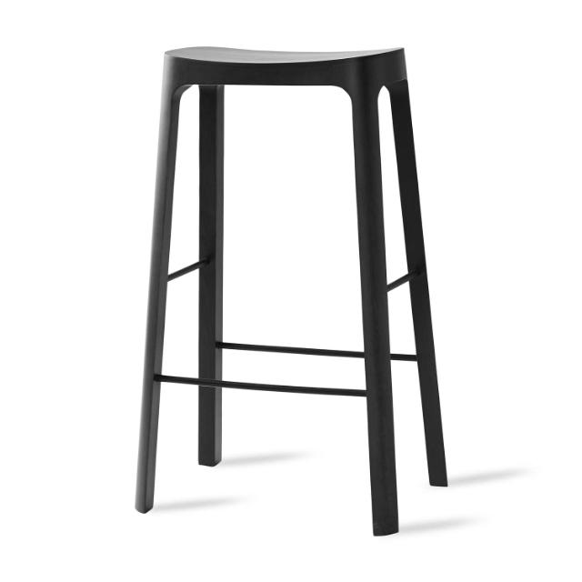 CROFTON bar stool - SH78 - stained Black Pine wood