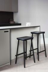 TUBBY TUBE counter stool - Black with Navy Blue ash seat