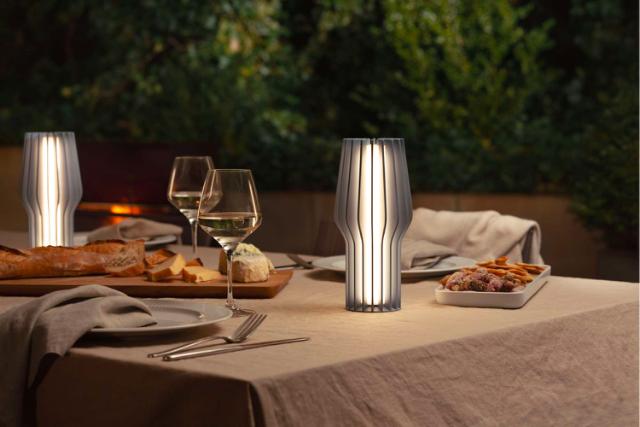 Radiant LED battery lamp - 25 cm - Dusty blue