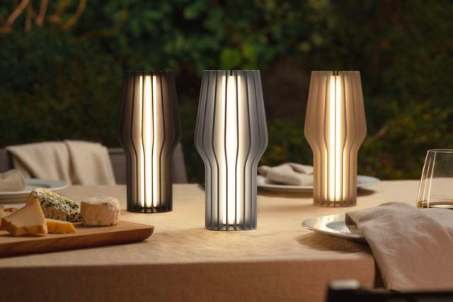 Radiant LED battery lamp - 25 cm - Pearl beige