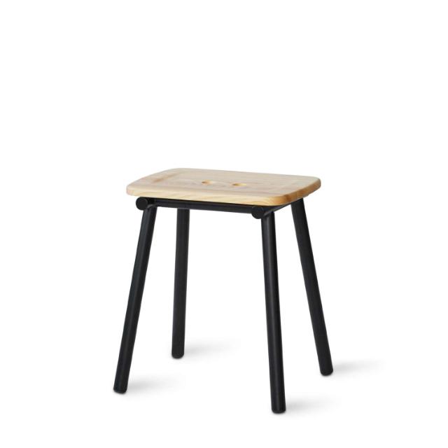 TUBBY TUBE stool - Black with natural ash seat