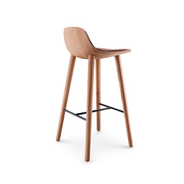 Yuuga barstool - Oiled oak w. cognac leather - 75 cm