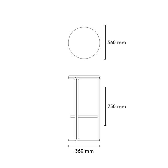 HARDIE bar stool - Black frame with Black ash seat
