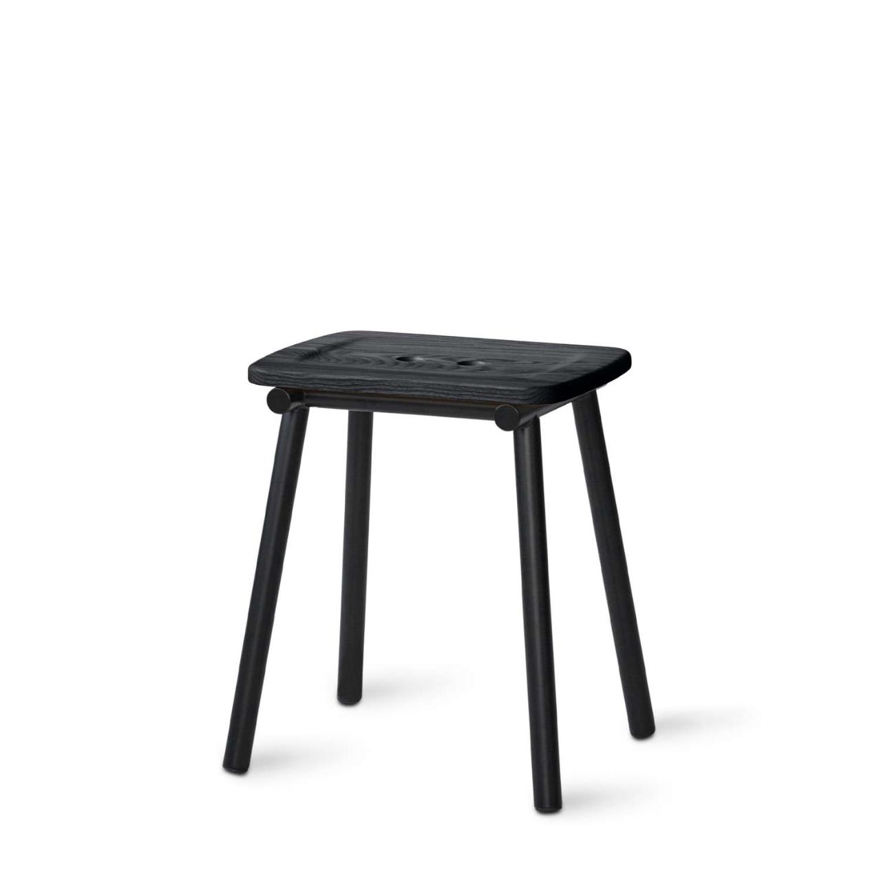 TUBBY TUBE stool - Black with Black ash seat