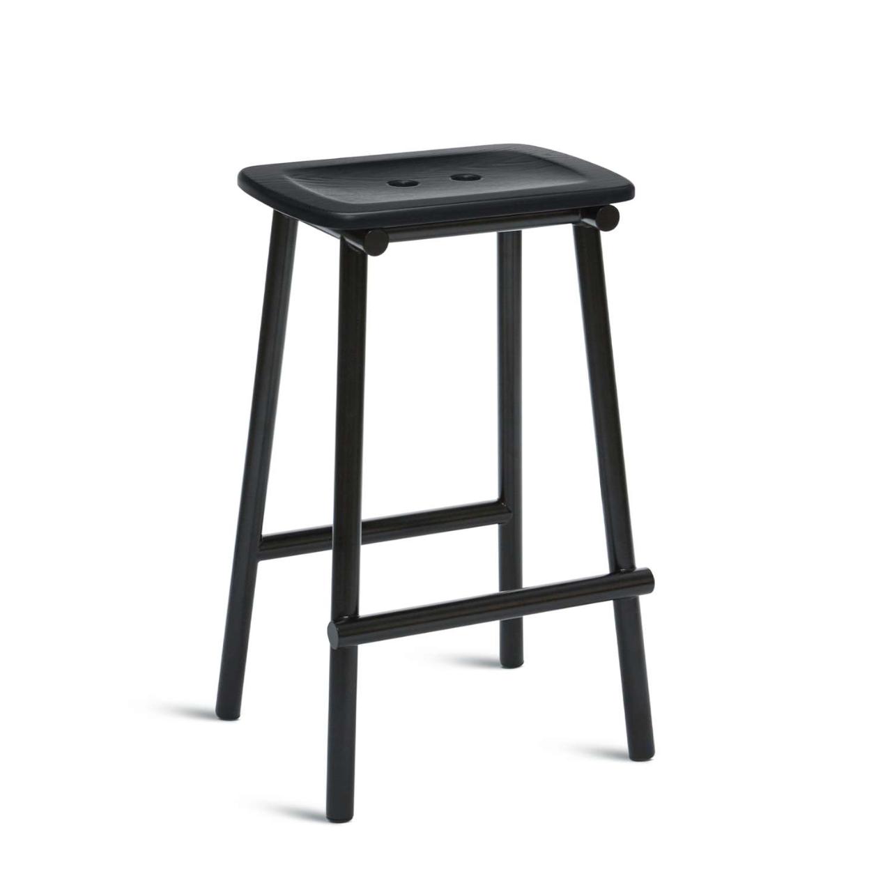 TUBBY TUBE counter stool - Black with Black ash seat