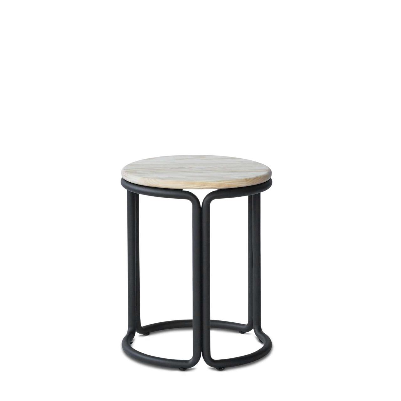 HARDIE stool - Black frame with natural ash seat