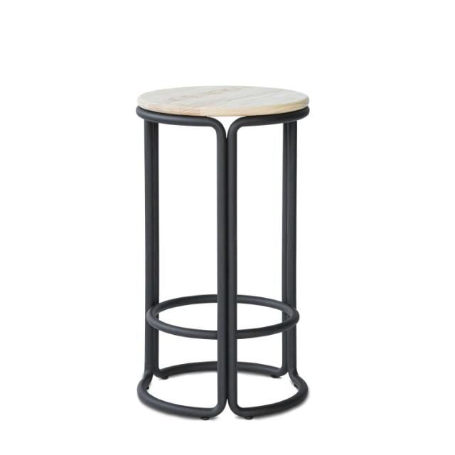 HARDIE counter stool - Black stel med Natural ask sæde