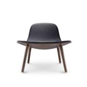 YUUGA lounge chair Oak smoked, leather black