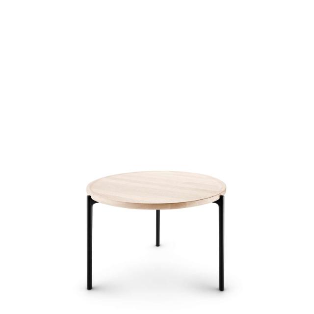 SAVOYE table - White oiled - ø60x42 cm