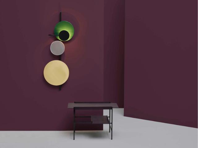 KANSO coffee table - Black ask - Fig Purple stel