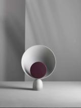 BLOOPER table lamp - Ash Grey med Fig Purple disc