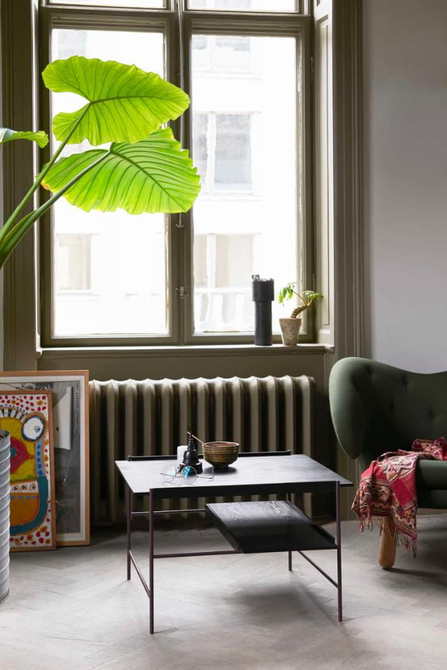 KANSO coffee table - Black ask - Fig Purple stel