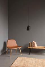 YUUGA lounge chair Oak nature, leather cognac