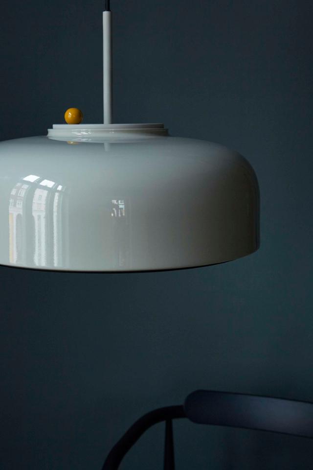 PODGY pendant - Ash Grey med Turmeric Yellow dæmper