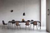 YUUGA dining chair Oak smoked,  leather black