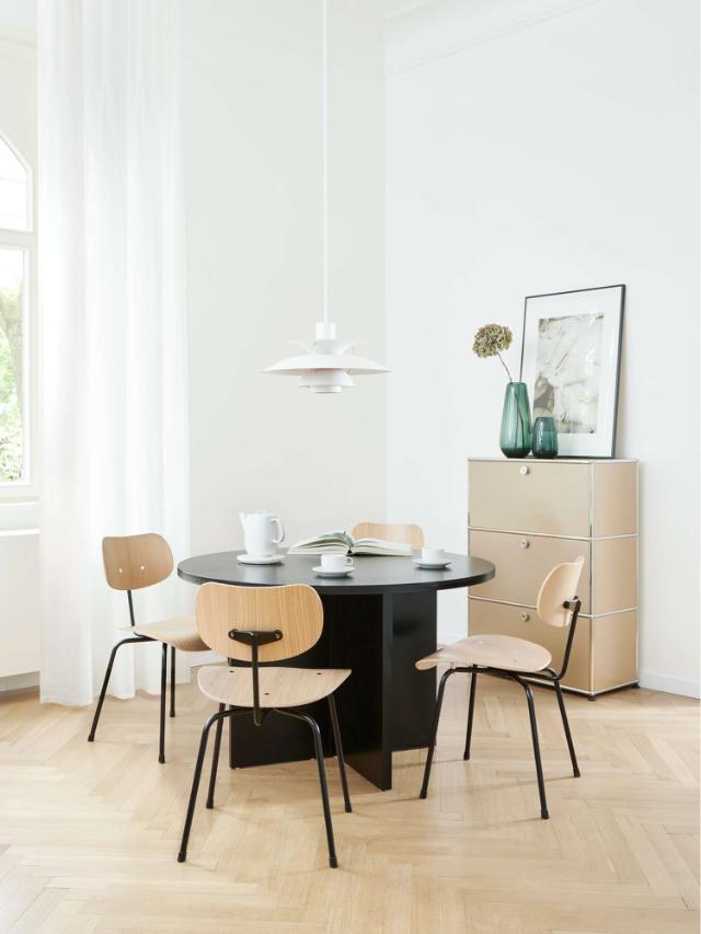 EIERMANN SE68 chair - Oak/Chrome