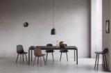 YUUGA dining chair Oak smoked,  leather black