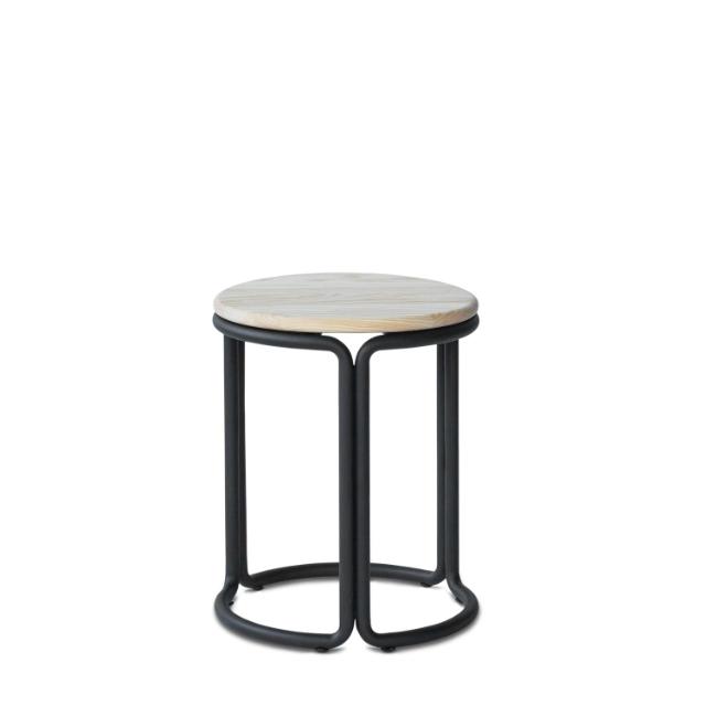HARDIE stool - Black stel med Natural ask sæde