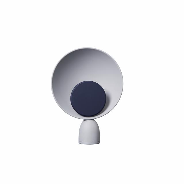 BLOOPER table lamp Ash Grey with Navy Blue disc