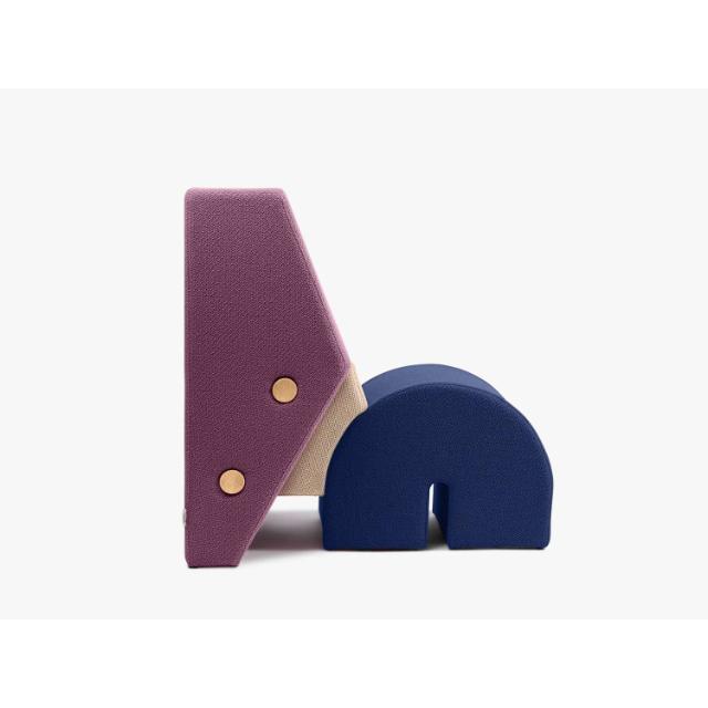 KEYSTONE lounge chair - Fig Purple/Off White/ Navy Blue