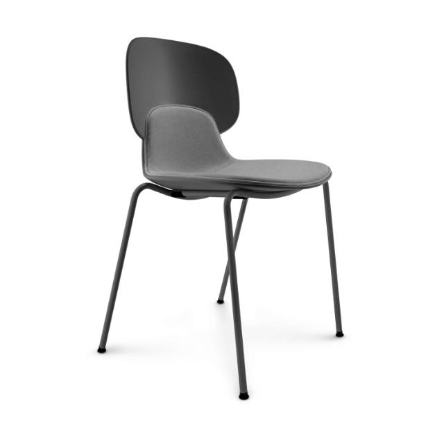 COMBO dining chair w. seat upholstery - Black