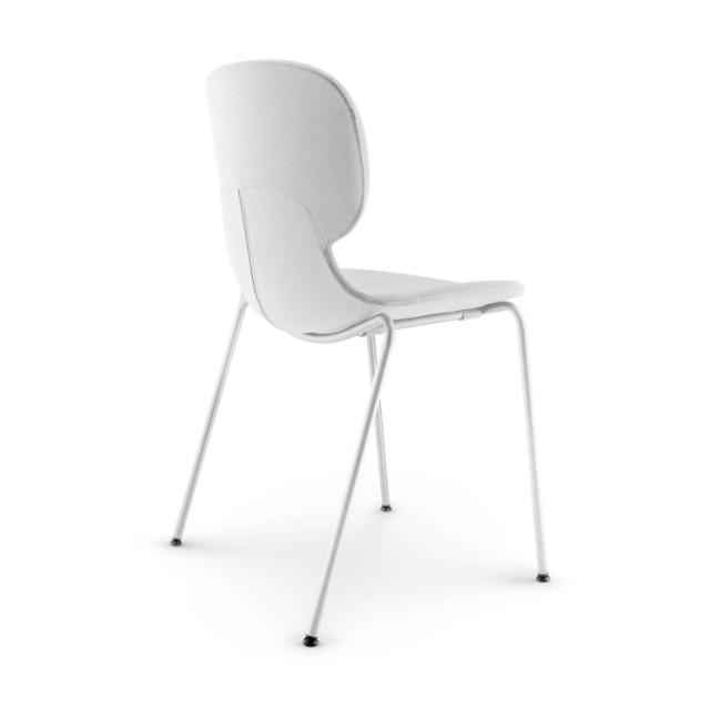 COMBO shell chair, m. fuld polstring, grey