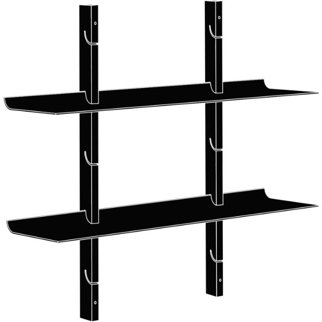 Smile shelves - 80x20 cm - Grey - 2 pcs.