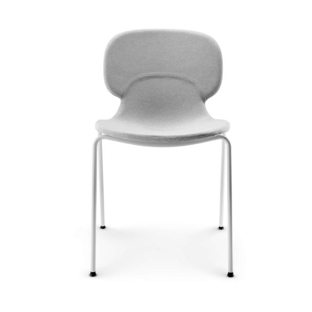 COMBO shell chair, m. fuld polstring, grey