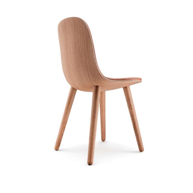 YUUGA dining chair Oak nature, leather Cognac