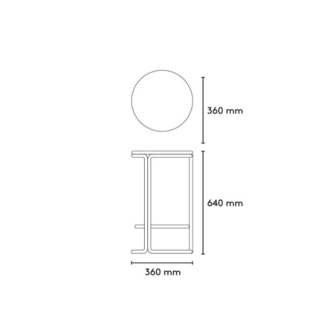 HARDIE counter stool - Basque Red stel med Black ask sæde