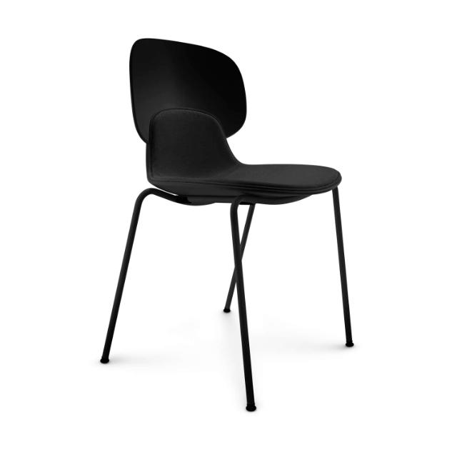 COMBO dining chair w. seat upholstery - Black
